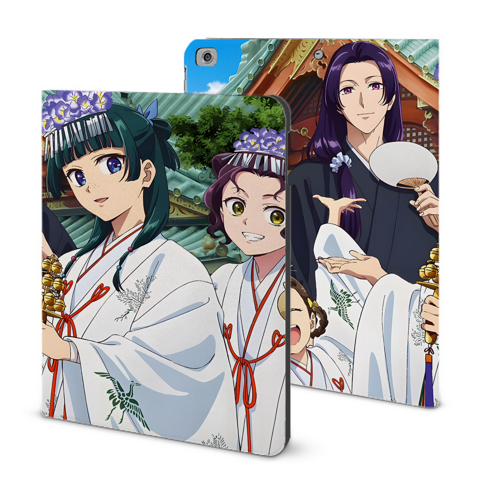（画像用） 薬屋のひとりごと The Apothecary Diaries IPad ケース ブック型 PUレザー TPU 耐衝撃 軽量 薄型 ペン収納なし 全面保護 IPad 各モデル対応